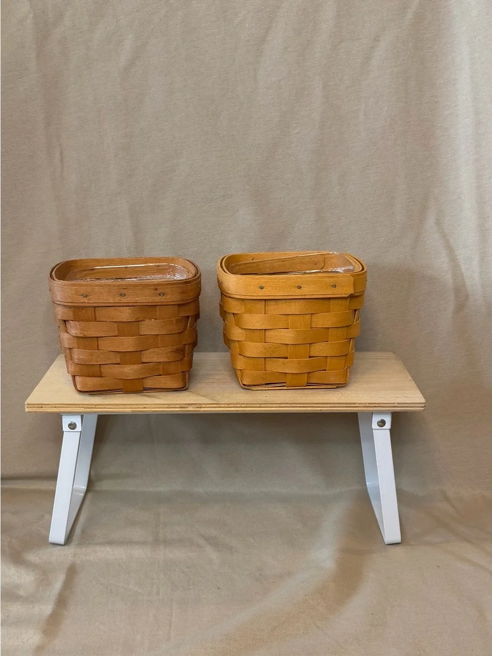 Longaberger Honey-Tone Woven Storage Baskets (Pair)